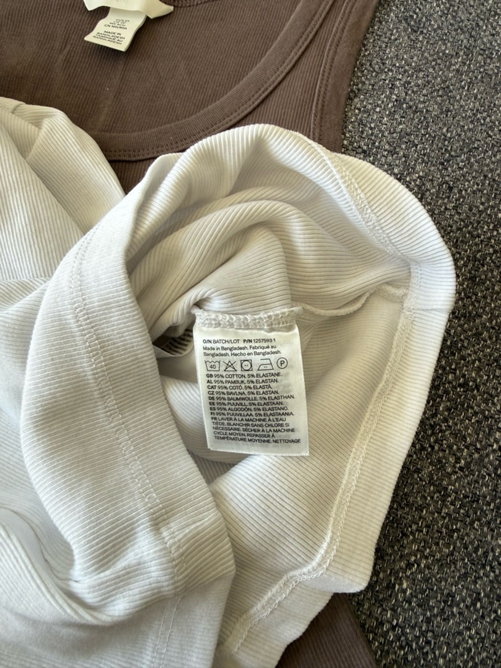 H&M Classic Ribbed Tank Tops - White & Brown - Picture 5 of 5